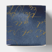 Marineblauw en gouden vintage kalligrafie bedankdoosjes (Bovenkant)