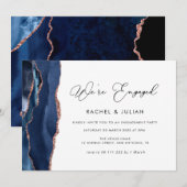 marineblauw en goudmakreel in roos kaart (Voorkant / Achterkant)