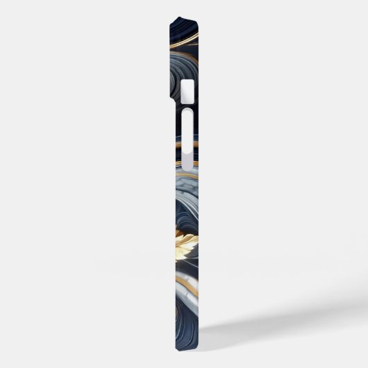 Marineblauw en goudmarmer Schilderen Abstract Case-Mate iPhone Case (Achterkant / Links)