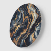 Marineblauw en goudmarmer Schilderen Abstract Grote Klok (Hoek)