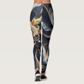 Marineblauw en goudmarmer Schilderen Abstract Leggings (Achterkant)