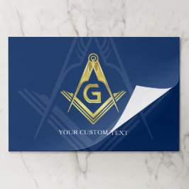 Marineblauw en goudMasonic Sjabloon Paper Placemat