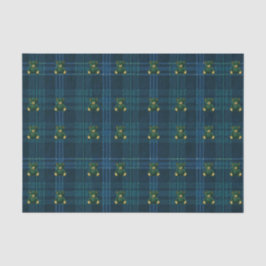 Marineblauw en groen teddy tartan vloeipapier tissuepapier