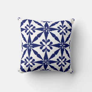 Marineblauw en het Witte Patroon van de Ster van Kussen