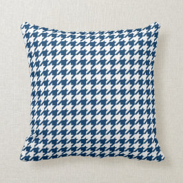 Marineblauw en het Witte Patroon van Houndstooth Kussen
