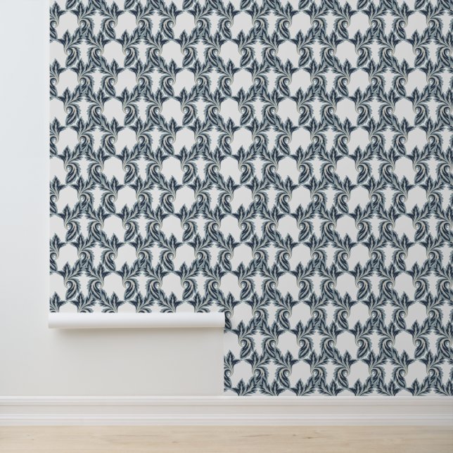 Marineblauw en Ivoor Modern Behang (Applicatie)