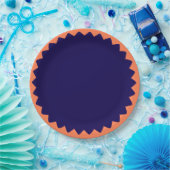 Marineblauw en koraalrood bord (Feest)