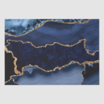 Marineblauw en namaak goud glinsterend marmer agaa