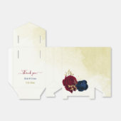 marineblauw en rode bloemen groen bruiloft bedankdoosjes (Uitgevouwen)