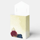 marineblauw en rode bloemen groen bruiloft bedankdoosjes (Geopend)