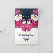 marineblauw en roze kunstwerk feestdagen kaart (Binnen)