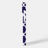 Marineblauw en Roze Modern Marokkaans Monogram Case-Mate iPhone Case (Achterkant / Links)