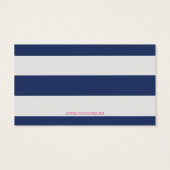 Marineblauw en Roze Monogram Bruiloft Drink Ticket Visitekaartjes (Achterkant)