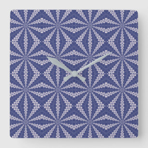 Marineblauw en Roze Origami Fortune Teller Patroon Vierkante Klok