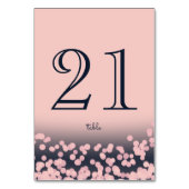 Marineblauw en Roze Sparkle Lights Kaart (Achterkant)