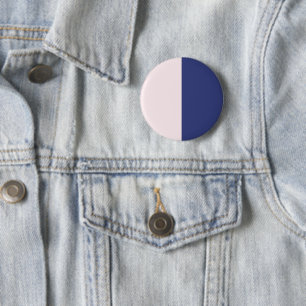 Marineblauw en roze verticale kleurblokken ronde button 5,7 cm