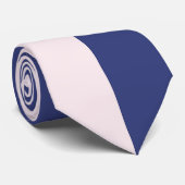 Marineblauw en roze verticale kleurblokken stropdas (Opgerold)