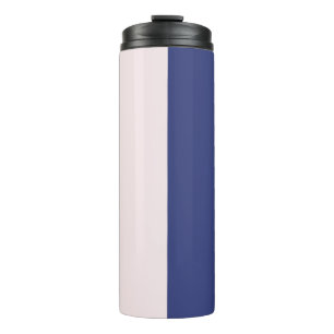 Marineblauw en roze verticale kleurblokken thermosbeker
