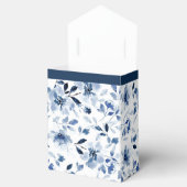 Marineblauw en stoffig blauwe bloemen bedankdoosjes (Geopend)