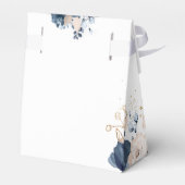 Marineblauw en stoffig Roos Bruiloft Favor Box Bedankdoosjes (Achterkant)