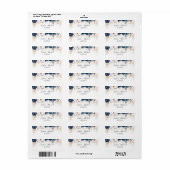 Marineblauw en stoffig Roos Bruiloft Retouradres Etiket (Full Sheet)