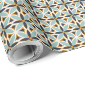Marineblauw en turquoise gestructureerd mozaïek In Cadeaupapier