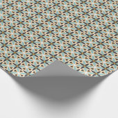 Marineblauw en turquoise gestructureerd mozaïek In Cadeaupapier (Hoek)