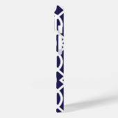 Marineblauw en Turquoise Modern Trellis Monogram Case-Mate iPhone Case (Achterkant / Links)