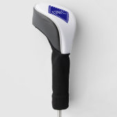 Marineblauw en wit aangepast monogram golfheadcover (Schuin)