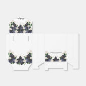 Marineblauw en wit bloemig elegant huwelijks- dank bedankdoosjes (Uitgevouwen)