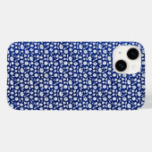 Marineblauw en wit bloemmotief Case-Mate iPhone case (Achterkant (horizontaal))