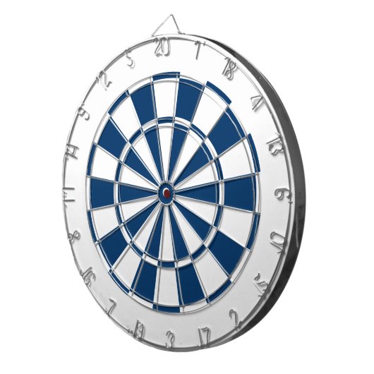 marineblauw en wit dartbord (Voorkant Rechts)