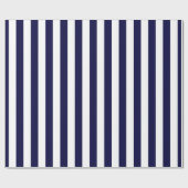 Marineblauw en wit extra groot streeppatroon cadeaupapier (Vlak)