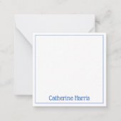 Marineblauw en wit gestippeld gepersonaliseerd notitiekaartje (Voorkant)