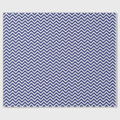 Marineblauw en wit groot Chevron ZigZag patroon Cadeaupapier (Vlak)
