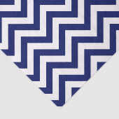 Marineblauw en Wit Groot Chevron ZigZag Patroon Tissuepapier (Detail)