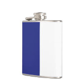 marineblauw en wit heupfles (Links)