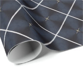 Marineblauw en wit luxe inpakpapier Set (Rol Hoek)