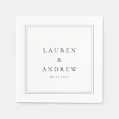 Marineblauw en wit Moderne minimalistische servett Servet (Voorkant)