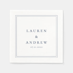 Marineblauw en wit Moderne minimalistische servett Servet