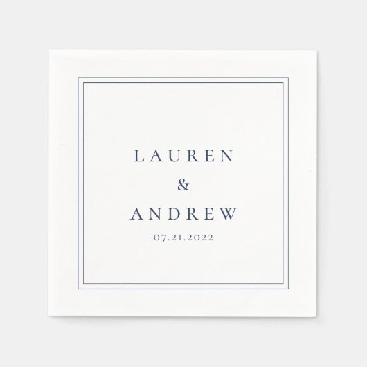 Marineblauw en wit Moderne minimalistische servett Servet (Voorkant)