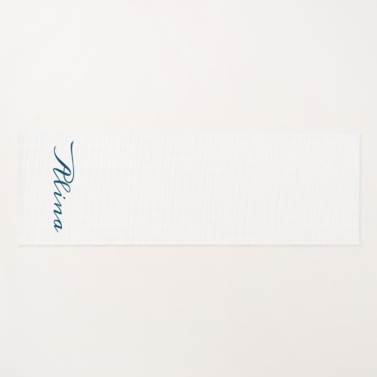 Marineblauw en wit monogram yogamat (Voorkant (horizontaal))
