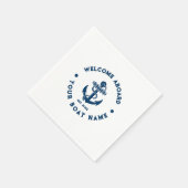 Marineblauw en wit  nautisch bootanker servet (Hoek)