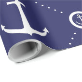 Marineblauw en wit nautisch inpakpapier (Rol Hoek)
