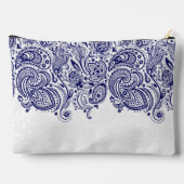 Marineblauw en wit Paisley Kant Etui (Achterkant)