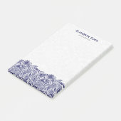 Marineblauw en wit Paisley Kant Post-it® Notes (Schuin)