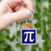 Marineblauw en Wit Pi-symbool Sleutelhanger (Hand)