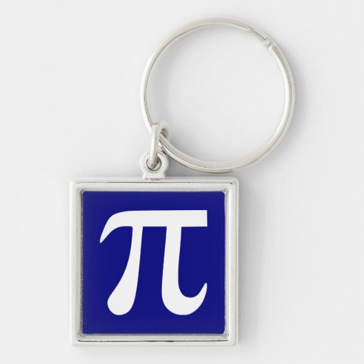 Marineblauw en Wit Pi-symbool Sleutelhanger (Voorkant)