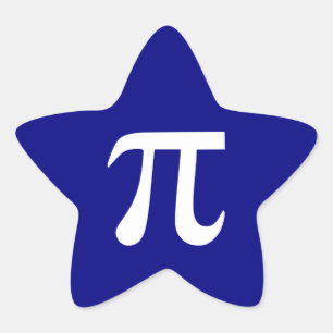 Marineblauw en Wit Pi-symbool Ster Sticker