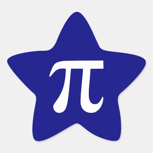 Marineblauw en Wit Pi-symbool Ster Sticker (Voorkant)